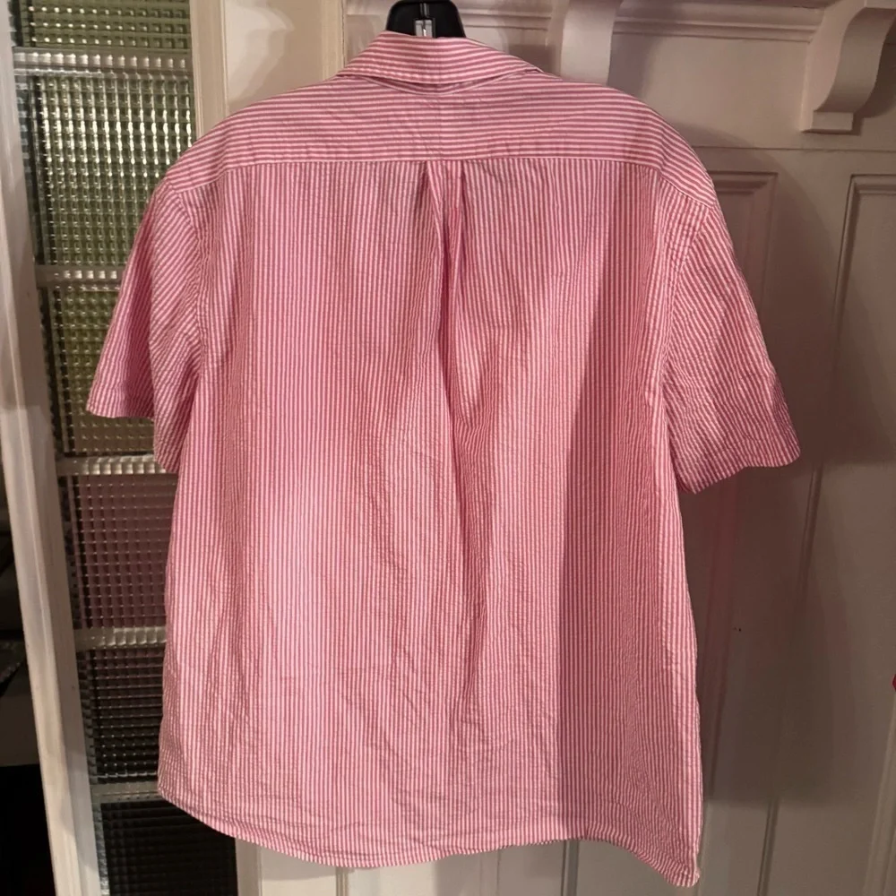 Polo Ralph Lauren Shirt Men's Sz XXL Striped Seersucker UNTUCKED FIT Button Down